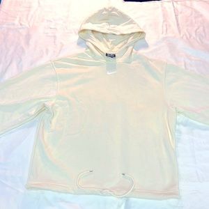 NIKE HOODIE IN LEMON WITH SHORT SLEEVES OVERSIZED SIZE XS